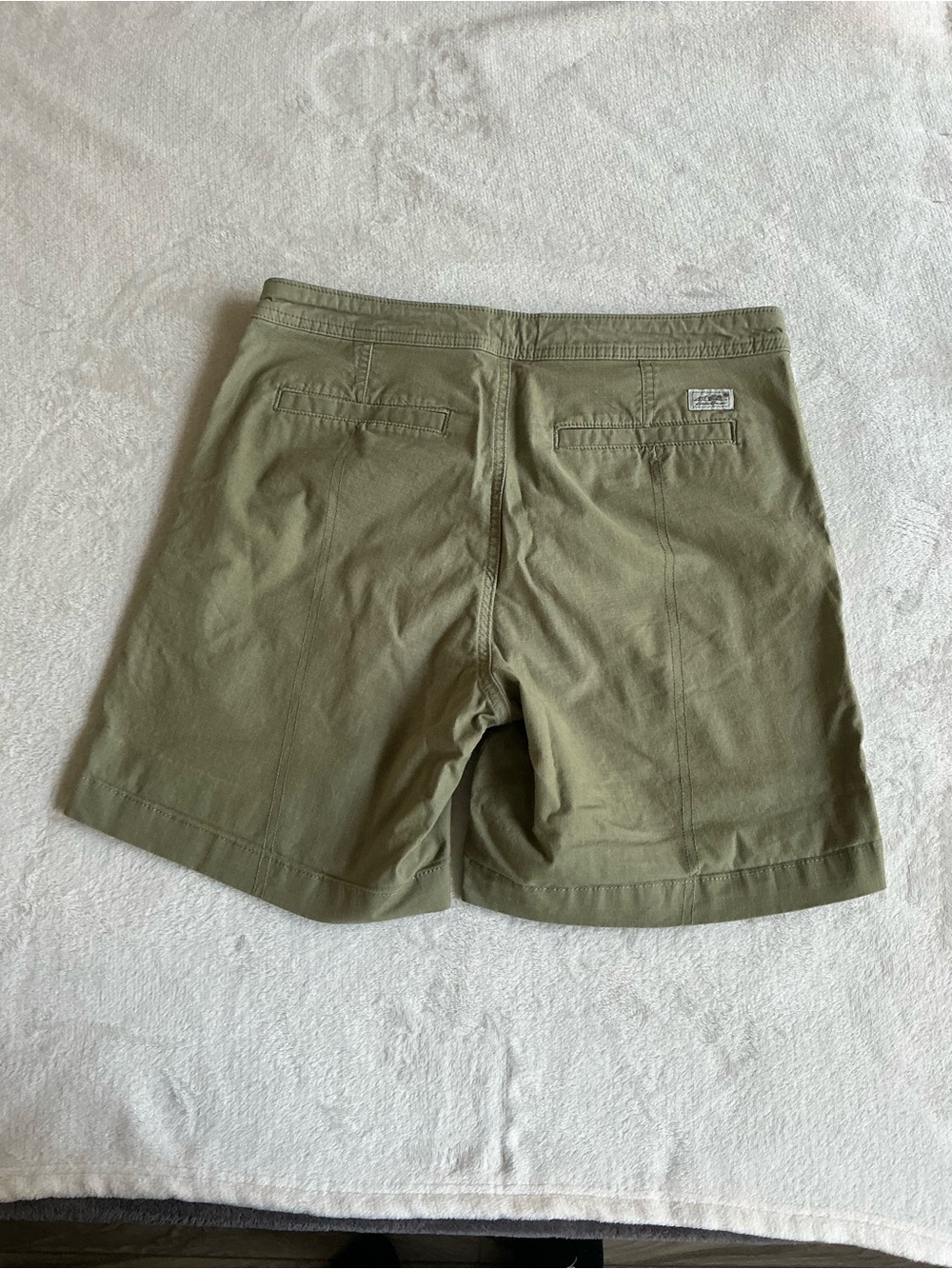 Eddie Bauer Olive Green Flat Front Drawstring Shorts - Picture 2 of 14